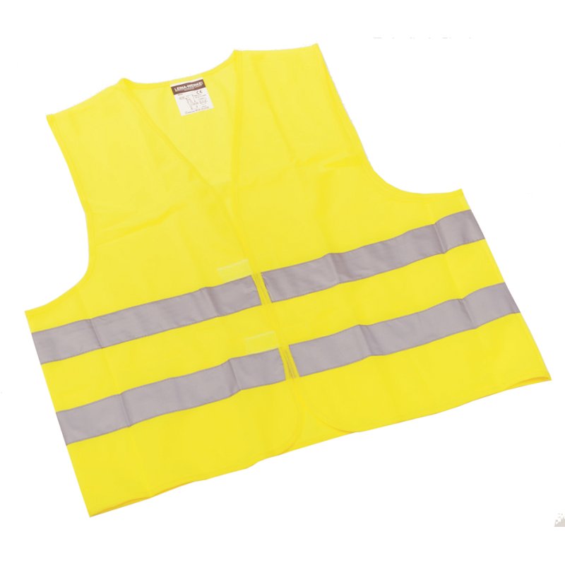 LEINA-WERKE gilet de sécurité, jaune, DIN EN ISO 20471, avec bande auto-agrippante